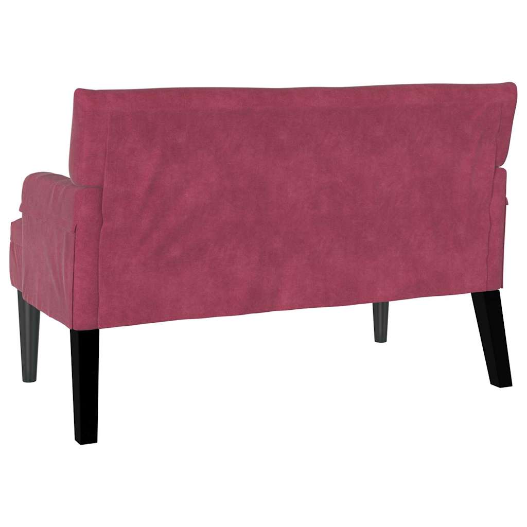 Panca Chesterfield Rosso Vino 112 x 65,5 x 75 cm Velluto