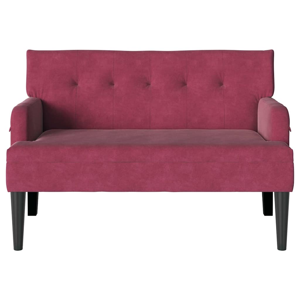 Panca Chesterfield Rosso Vino 112 x 65,5 x 75 cm Velluto