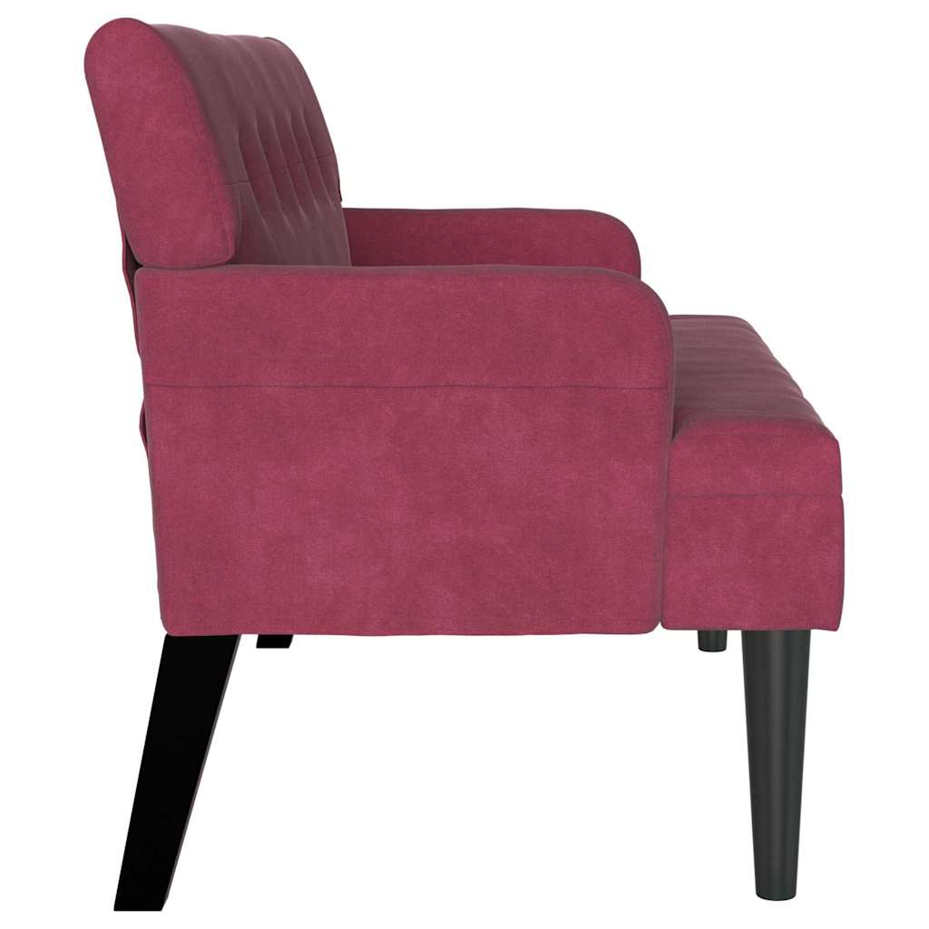 Panca Chesterfield Rosso Vino 112 x 65,5 x 75 cm Velluto
