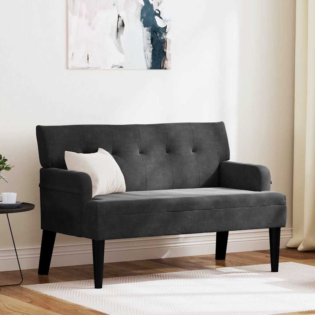 Panca Chesterfield Nero 112 x 65,5 x 75 cm Velluto