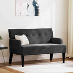 Panca Chesterfield Nero 112 x 65,5 x 75 cm Velluto
