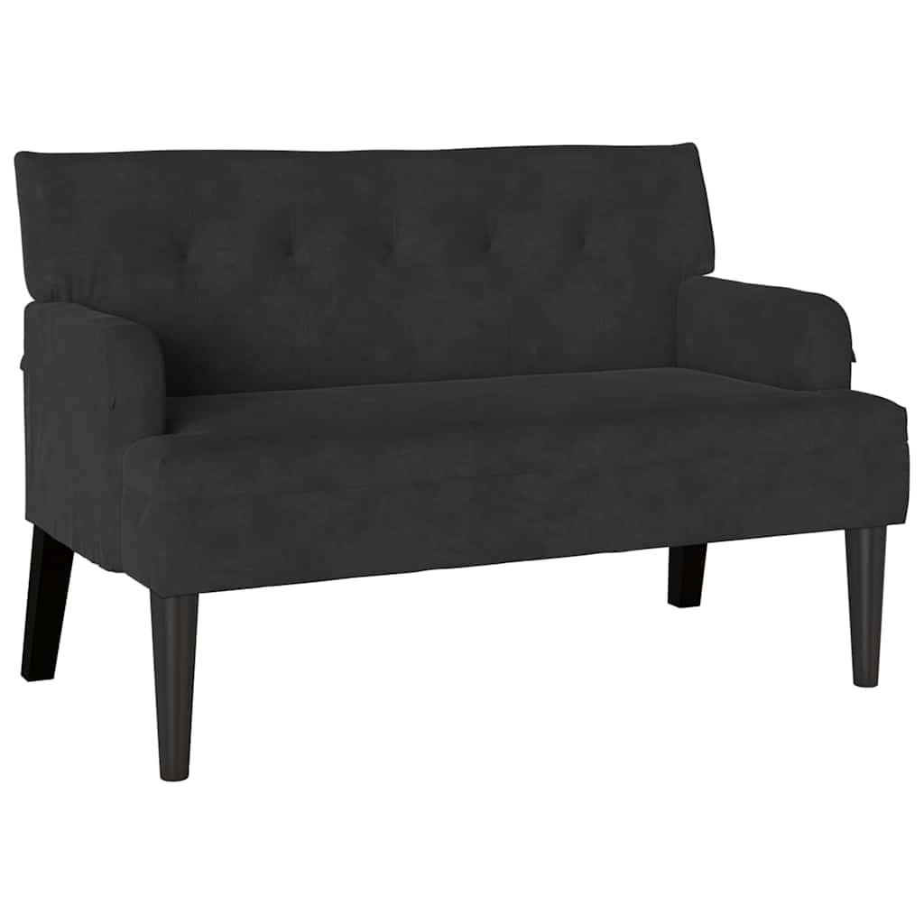 Panca Chesterfield Nero 112 x 65,5 x 75 cm Velluto