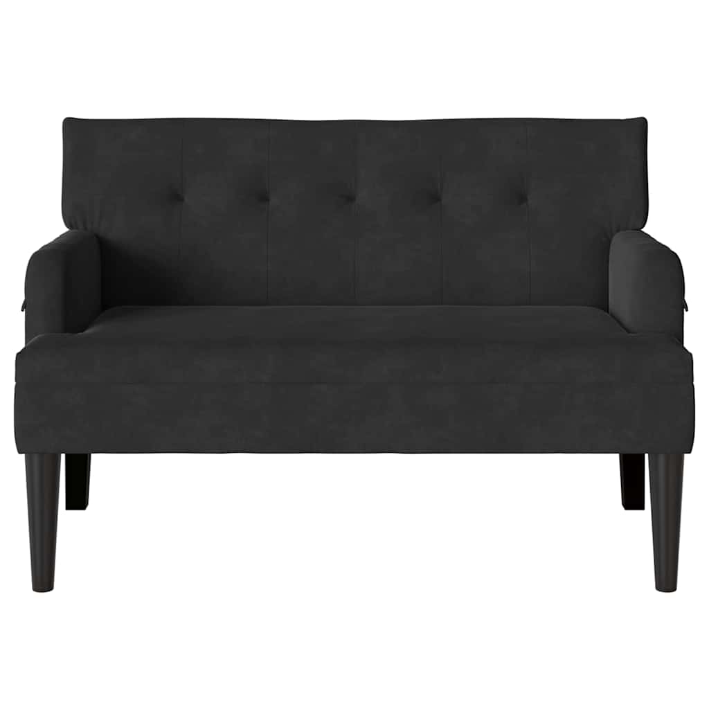 Panca Chesterfield Nero 112 x 65,5 x 75 cm Velluto