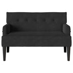 Panca Chesterfield Nero 112 x 65,5 x 75 cm Velluto
