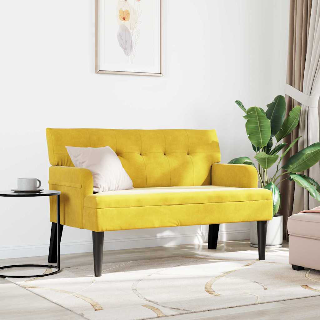 Panca Chesterfield Giallo 112 x 65,5 x 75 cm Velluto