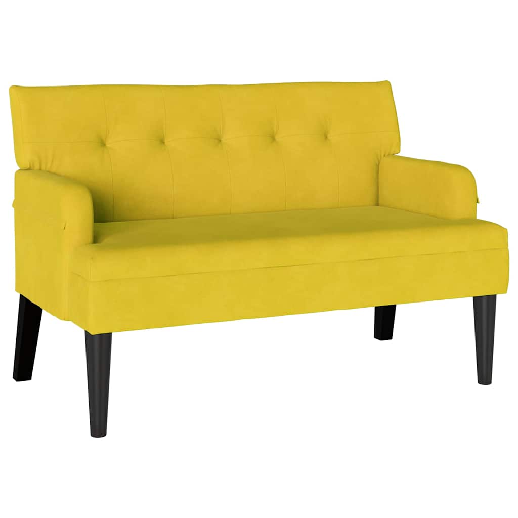 Panca Chesterfield Giallo 112 x 65,5 x 75 cm Velluto