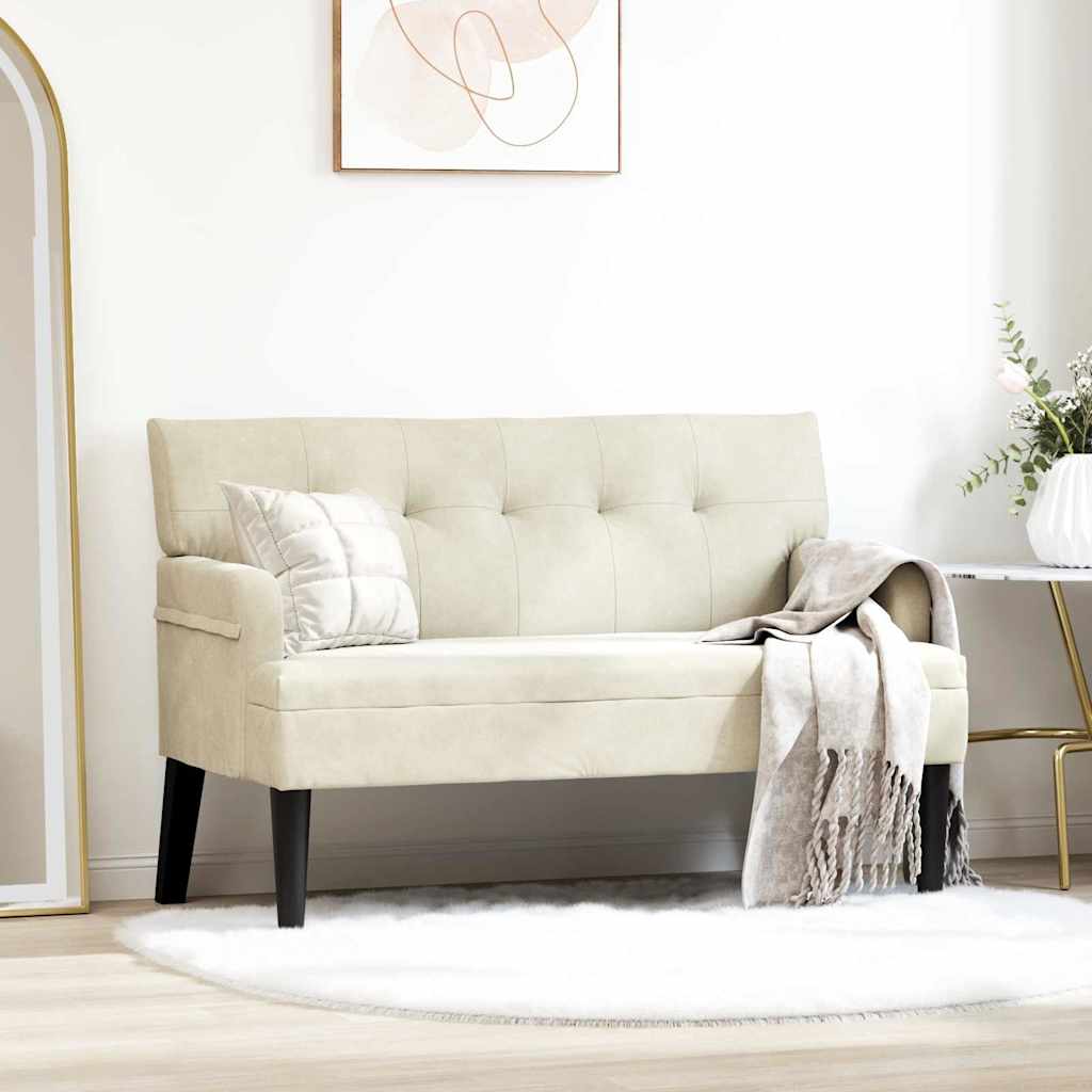 Panca Chesterfield Crema 112 x 65,5 x 75 cm Velluto