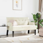 Panca Chesterfield Crema 112 x 65,5 x 75 cm Velluto
