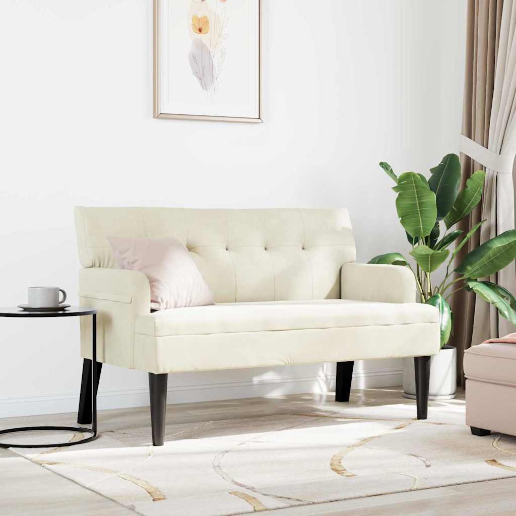 Panca Chesterfield Crema 112 x 65,5 x 75 cm Velluto