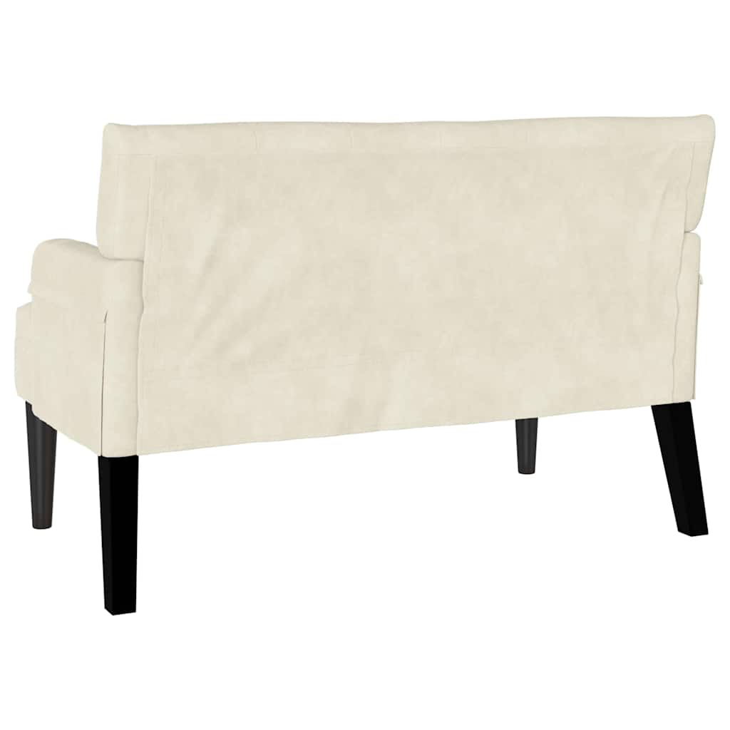 Panca Chesterfield Crema 112 x 65,5 x 75 cm Velluto