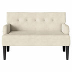 Panca Chesterfield Crema 112 x 65,5 x 75 cm Velluto