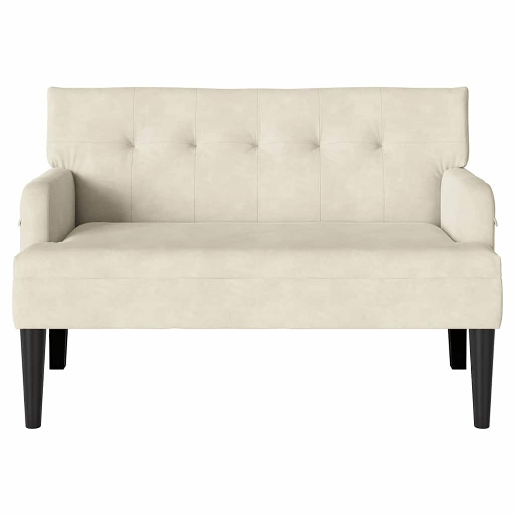Panca Chesterfield Crema 112 x 65,5 x 75 cm Velluto