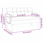 Panca Chesterfield Crema 112 x 65,5 x 75 cm Velluto