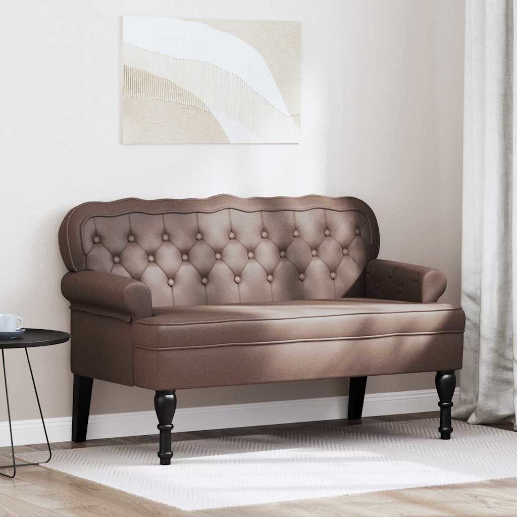 Panca Chesterfield Marrone 119,5 x 64,5 x 75 cm Pelle Sintetica