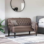 Panca Chesterfield Marrone 119,5 x 64,5 x 75 cm Pelle Sintetica