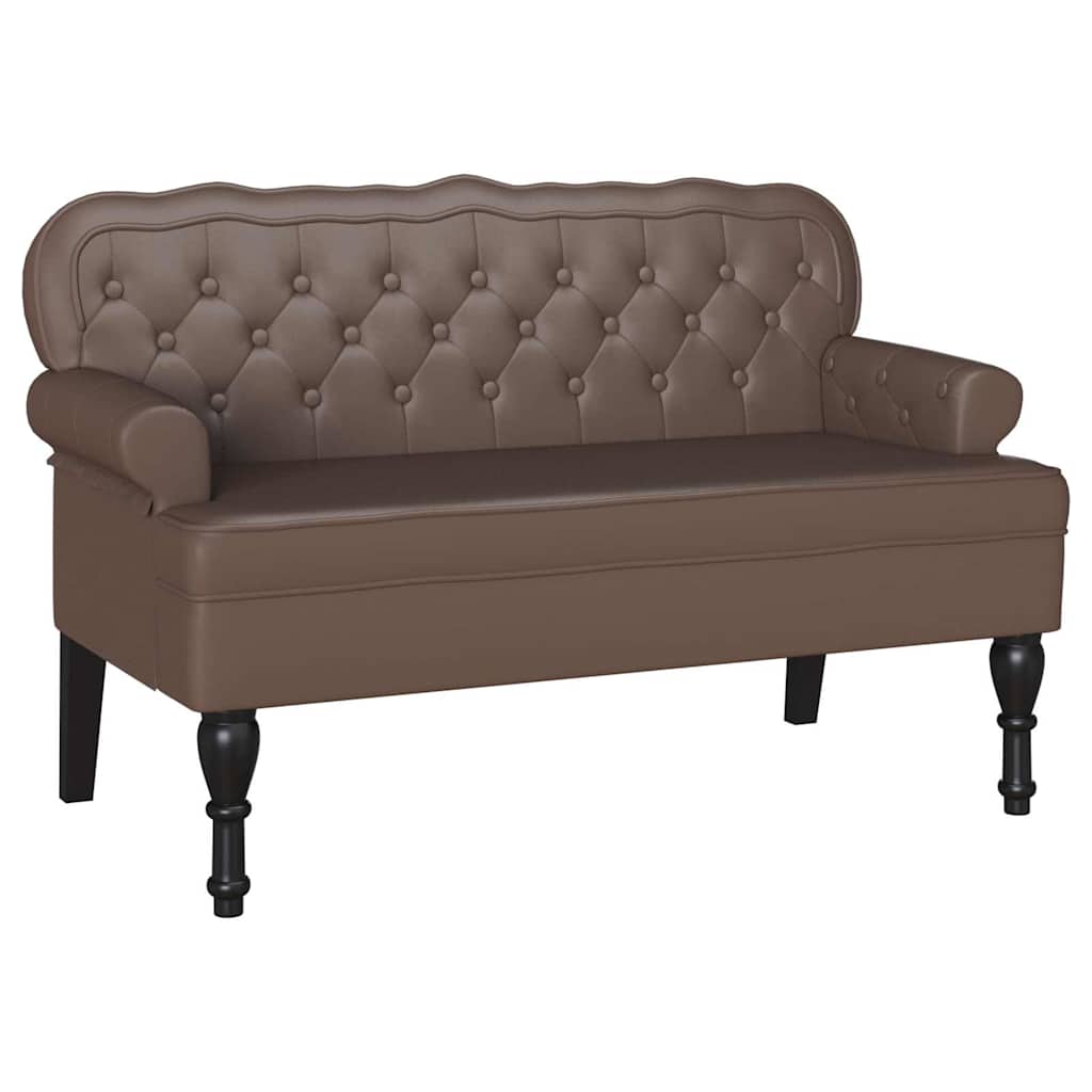 Panca Chesterfield Marrone 119,5 x 64,5 x 75 cm Pelle Sintetica