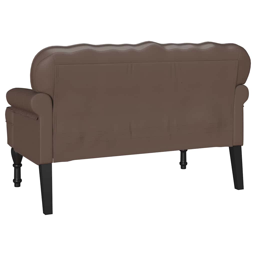 Panca Chesterfield Marrone 119,5 x 64,5 x 75 cm Pelle Sintetica