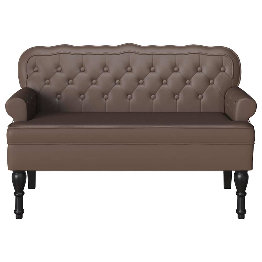 Panca Chesterfield Marrone 119,5 x 64,5 x 75 cm Pelle Sintetica