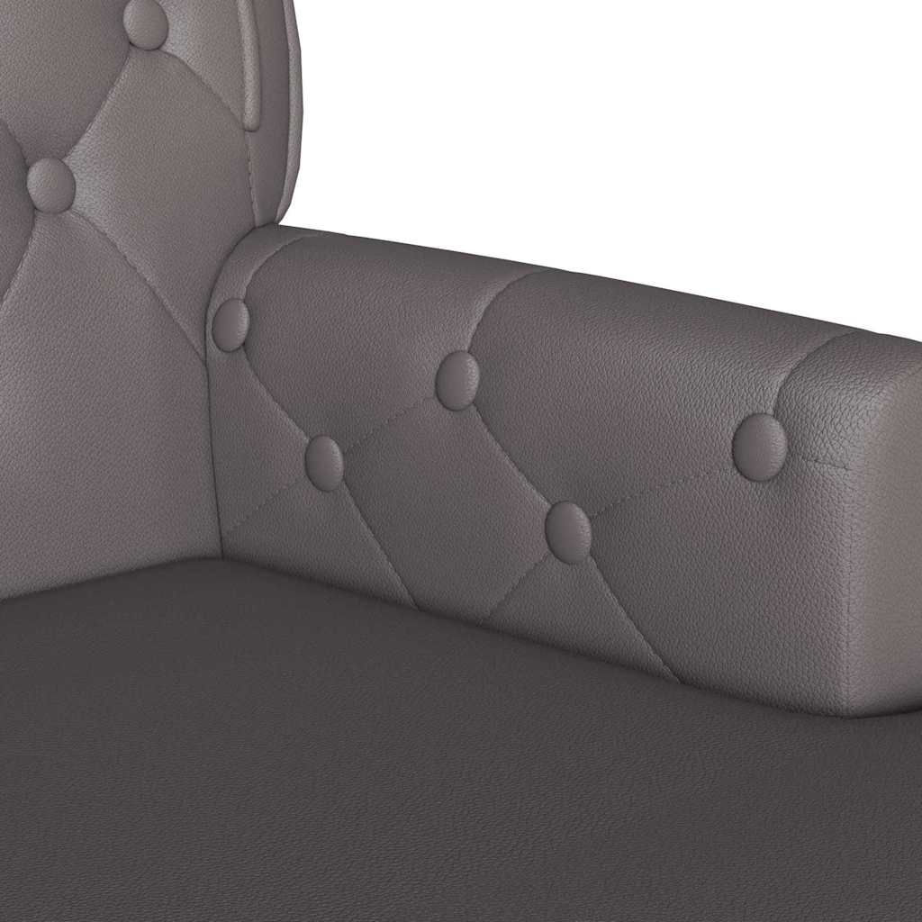 Panca Chesterfield Grigio 119,5 x 64,5 x 75 cm Pelle Sintetica