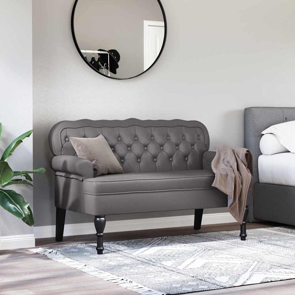 Panca Chesterfield Grigio 119,5 x 64,5 x 75 cm Pelle Sintetica