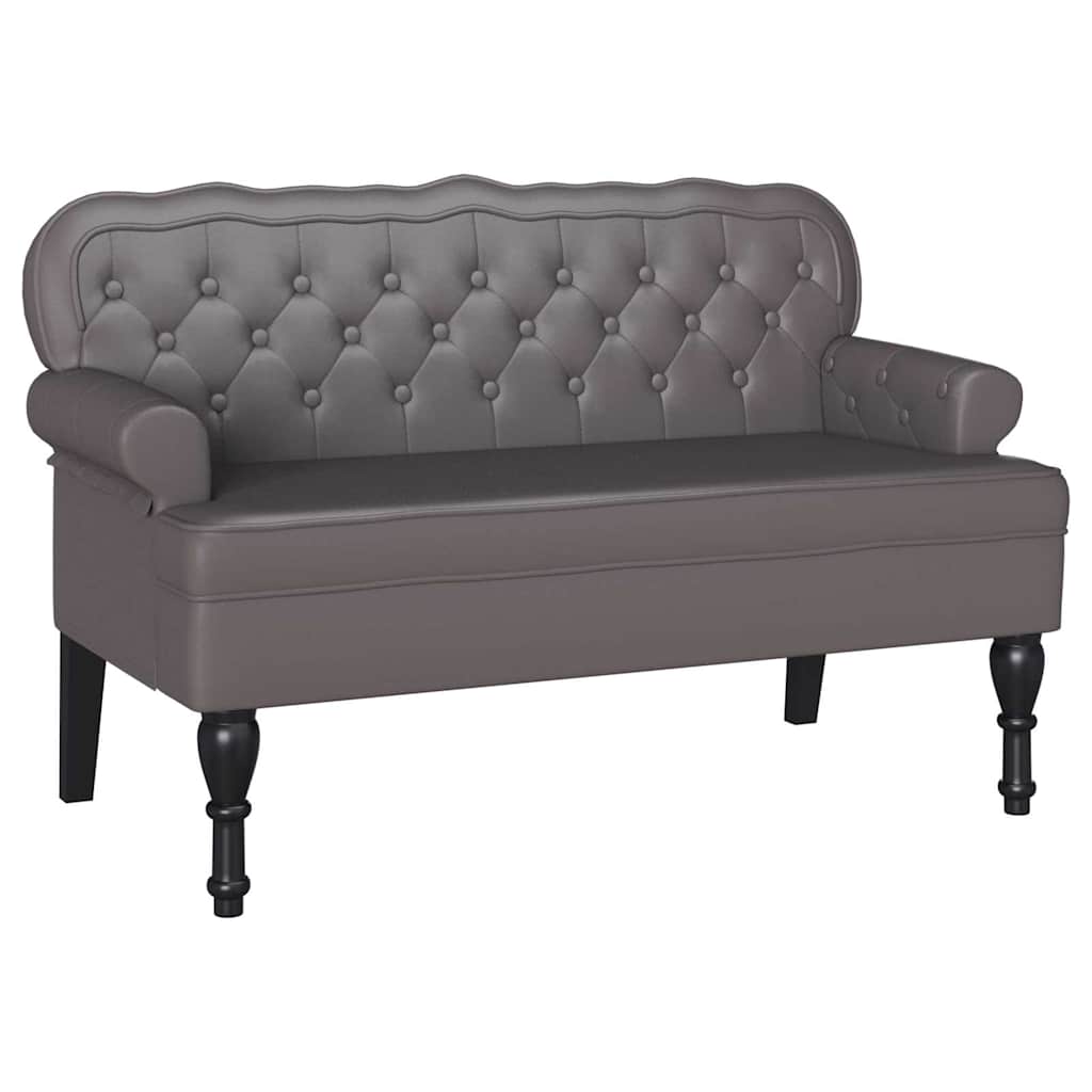 Panca Chesterfield Grigio 119,5 x 64,5 x 75 cm Pelle Sintetica