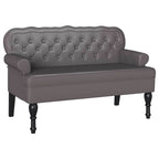 Panca Chesterfield Grigio 119,5 x 64,5 x 75 cm Pelle Sintetica