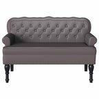 Panca Chesterfield Grigio 119,5 x 64,5 x 75 cm Pelle Sintetica