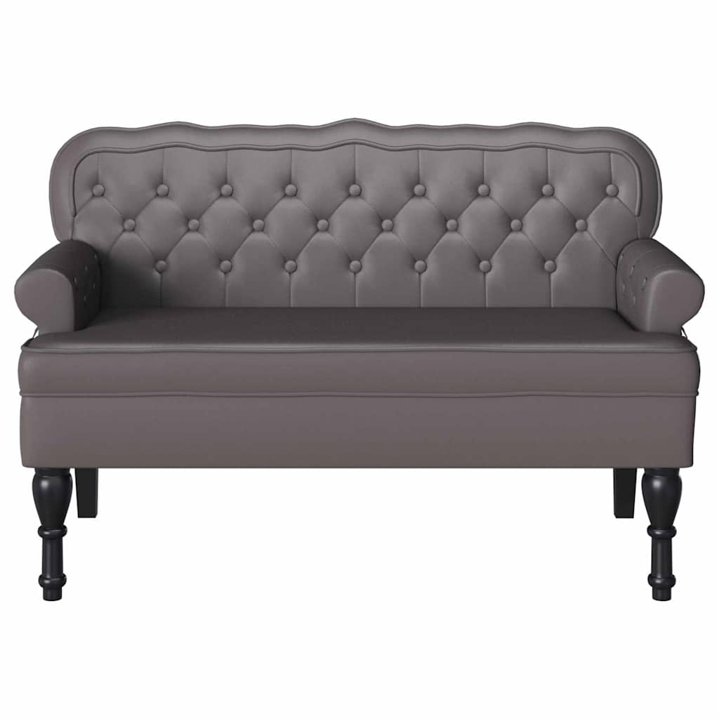 Panca Chesterfield Grigio 119,5 x 64,5 x 75 cm Pelle Sintetica