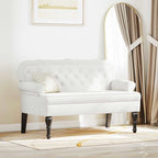 Panca Chesterfield Bianco 119,5 x 64,5 x 75 cm Pelle Sintetica