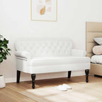 Panca Chesterfield Bianco 119,5 x 64,5 x 75 cm Pelle Sintetica