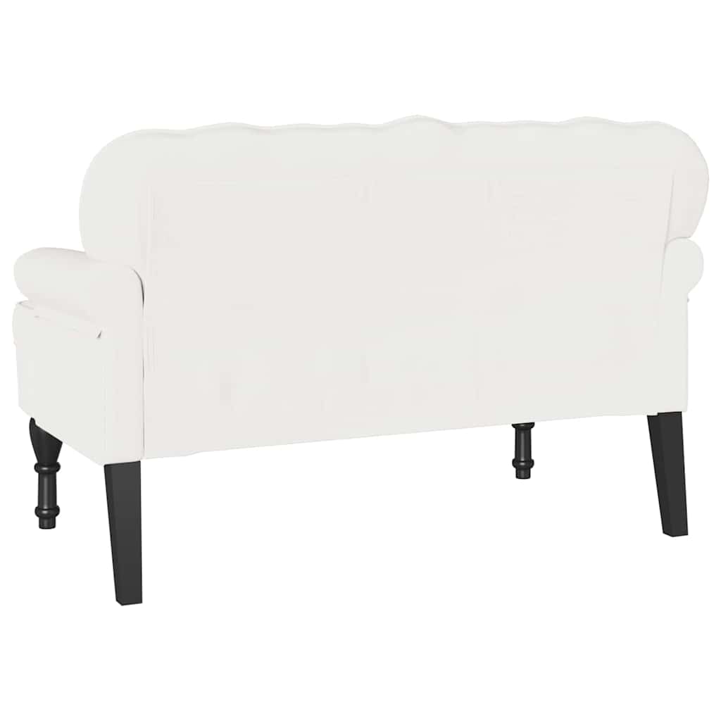Panca Chesterfield Bianco 119,5 x 64,5 x 75 cm Pelle Sintetica
