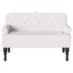 Panca Chesterfield Bianco 119,5 x 64,5 x 75 cm Pelle Sintetica