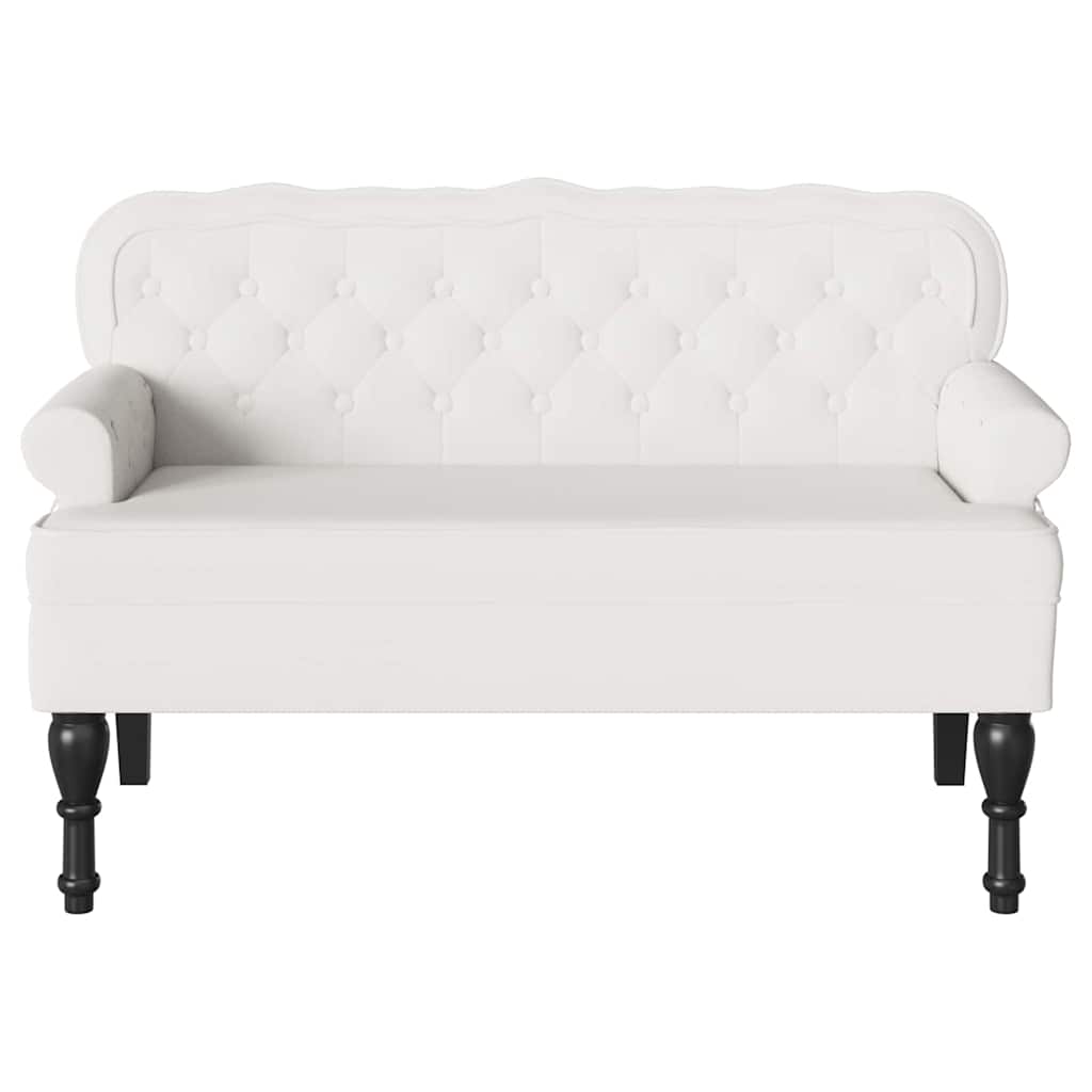 Panca Chesterfield Bianco 119,5 x 64,5 x 75 cm Pelle Sintetica