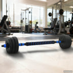Set Manubri e Bilanciere 2-in-1 20 kg Nero e Blu