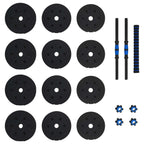 Set Manubri e Bilanciere 2-in-1 20 kg Nero e Blu