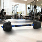 Set Manubri e Bilanciere 2-in-1 30 kg Nero e Blu