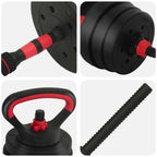 Set di manubri 4-in-1 20 kg Nero e Rosso