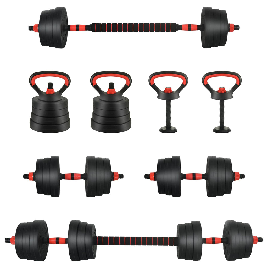 Set di manubri 4-in-1 20 kg Nero e Rosso