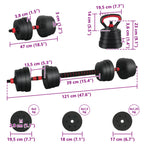 Set di manubri 4-in-1 20 kg Nero e Rosso