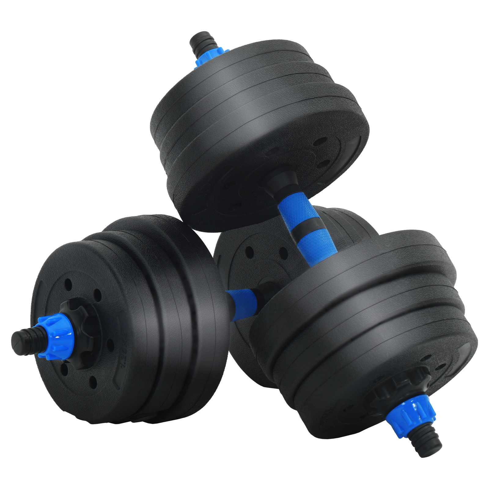 Set di manubri, bilanciere e kettlebell 4-in-1 20 kg Nero e Blu