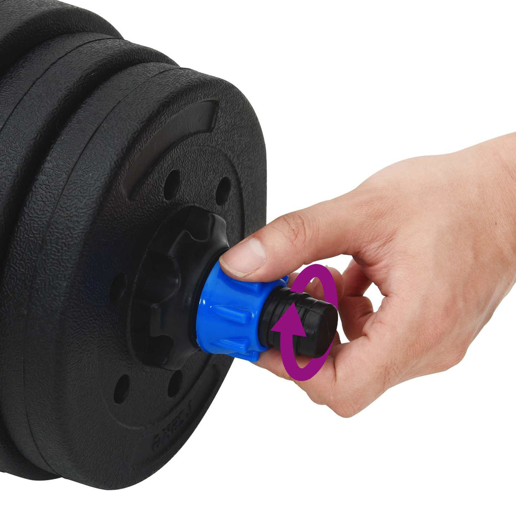 Set di manubri, bilanciere e kettlebell 4-in-1 20 kg Nero e Blu