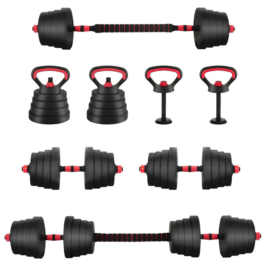 Set di manubri, bilancieri e kettlebell 4 in 1 30 kg