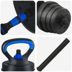 Set di manubri 4-in-1 30 kg Nero e Blu
