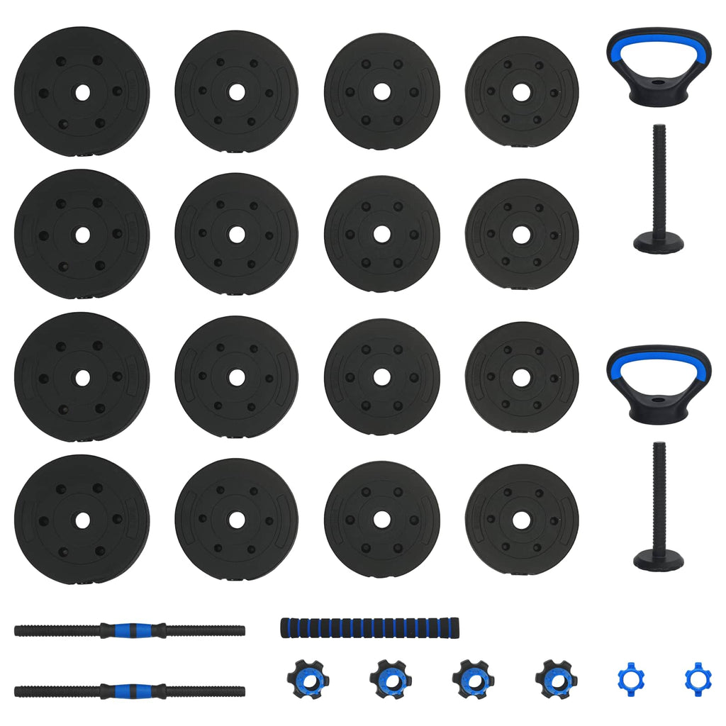 Set di manubri 4-in-1 30 kg Nero e Blu