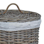 Cesto per la biancheria con coperchio 2 pcs Grigio Kubu