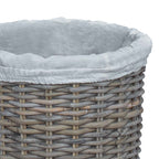 Cesto per la biancheria con coperchio 2 pcs Grigio Kubu