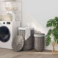 Cesto per la biancheria con coperchio 2 pcs Grigio Kubu