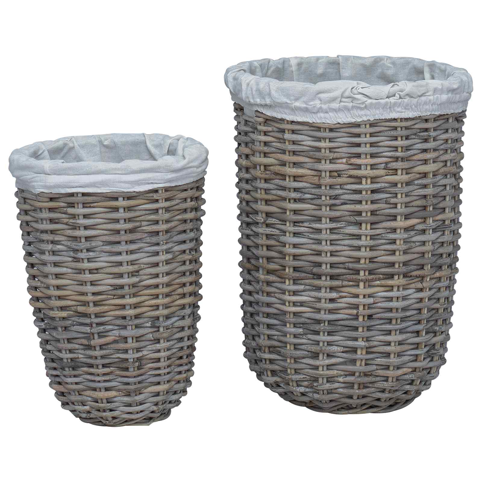 Cesto per la biancheria con coperchio 2 pcs Grigio Kubu