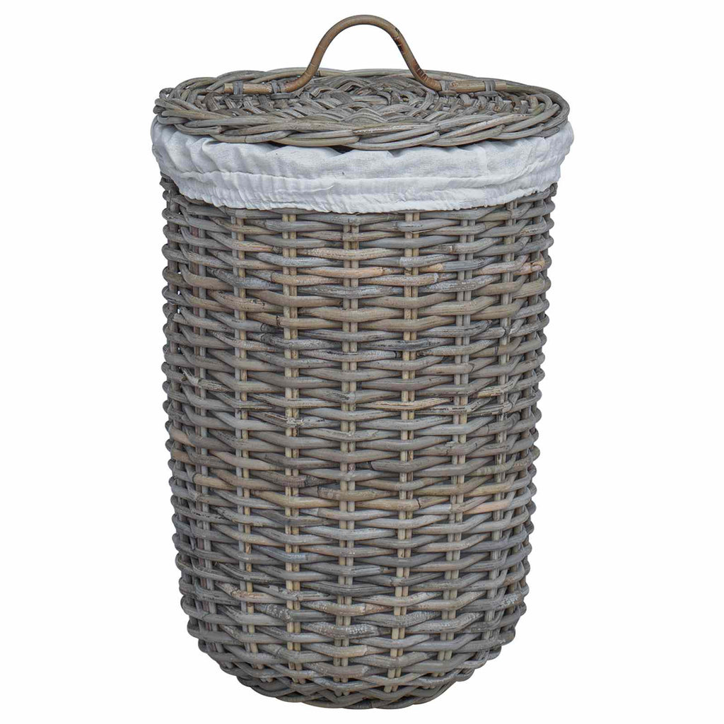 Cesto per la biancheria con coperchio 2 pcs Grigio Kubu