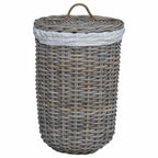 Cesto per la biancheria con coperchio 2 pcs Grigio Kubu